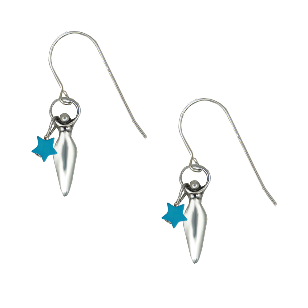 Sterling Silver Little Goddess Drop Dangle Earrings With Howlite Star